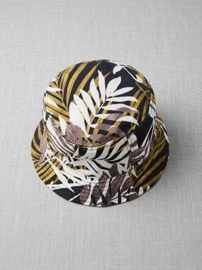 Rhythm Tropical Leaf Print Bucket Hat - Black, White & Mustard